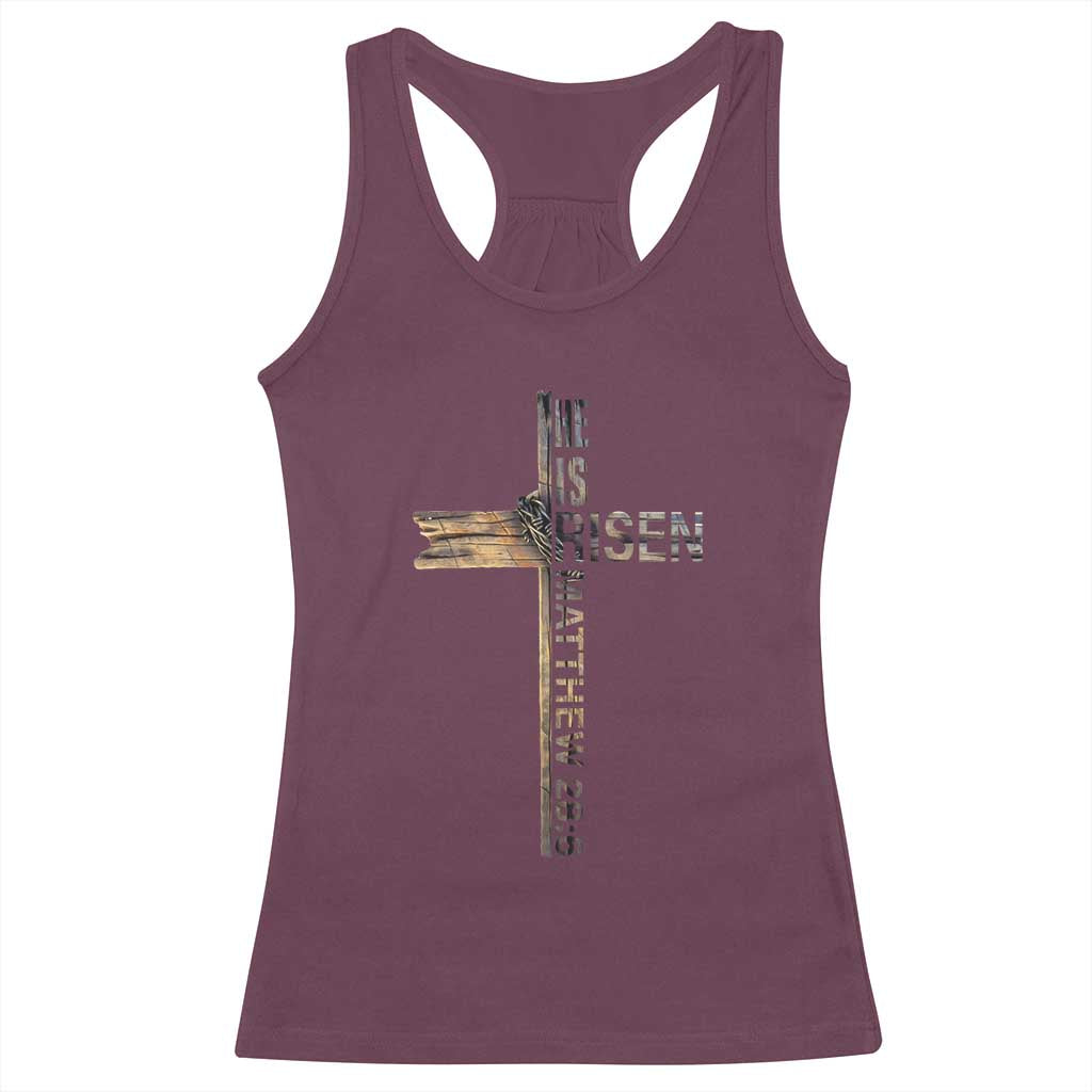 He is Risen Racerback Tank Top Religious Easter Cross Jesus Christian TS10 Maroon Print Your Wear