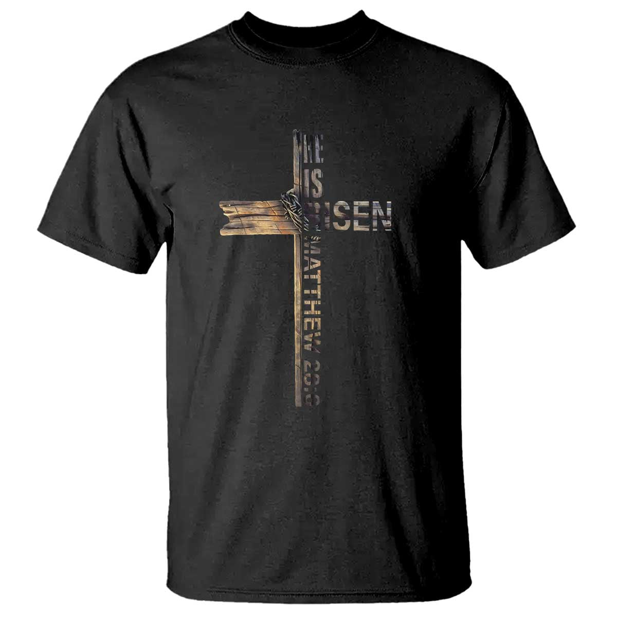 He is Risen T Shirt Religious Easter Cross Jesus Christian TS10 Black Print Your Wear