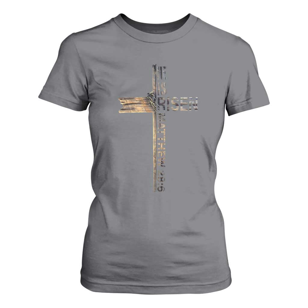 He is Risen T Shirt For Women Religious Easter Cross Jesus Christian TS10 Charcoal Print Your Wear