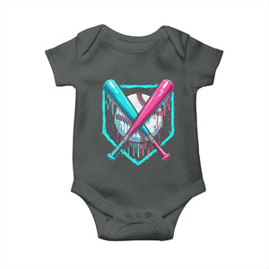 Baseball Drip Baby Onesie Ice Cream Dripping Youth Boys Baseball Bats TS10 Dark Heather Print Your Wear