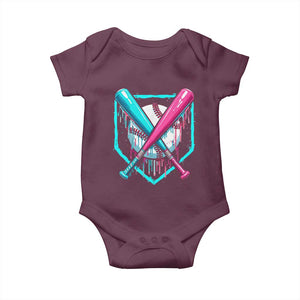 Baseball Drip Baby Onesie Ice Cream Dripping Youth Boys Baseball Bats TS10 Maroon Print Your Wear