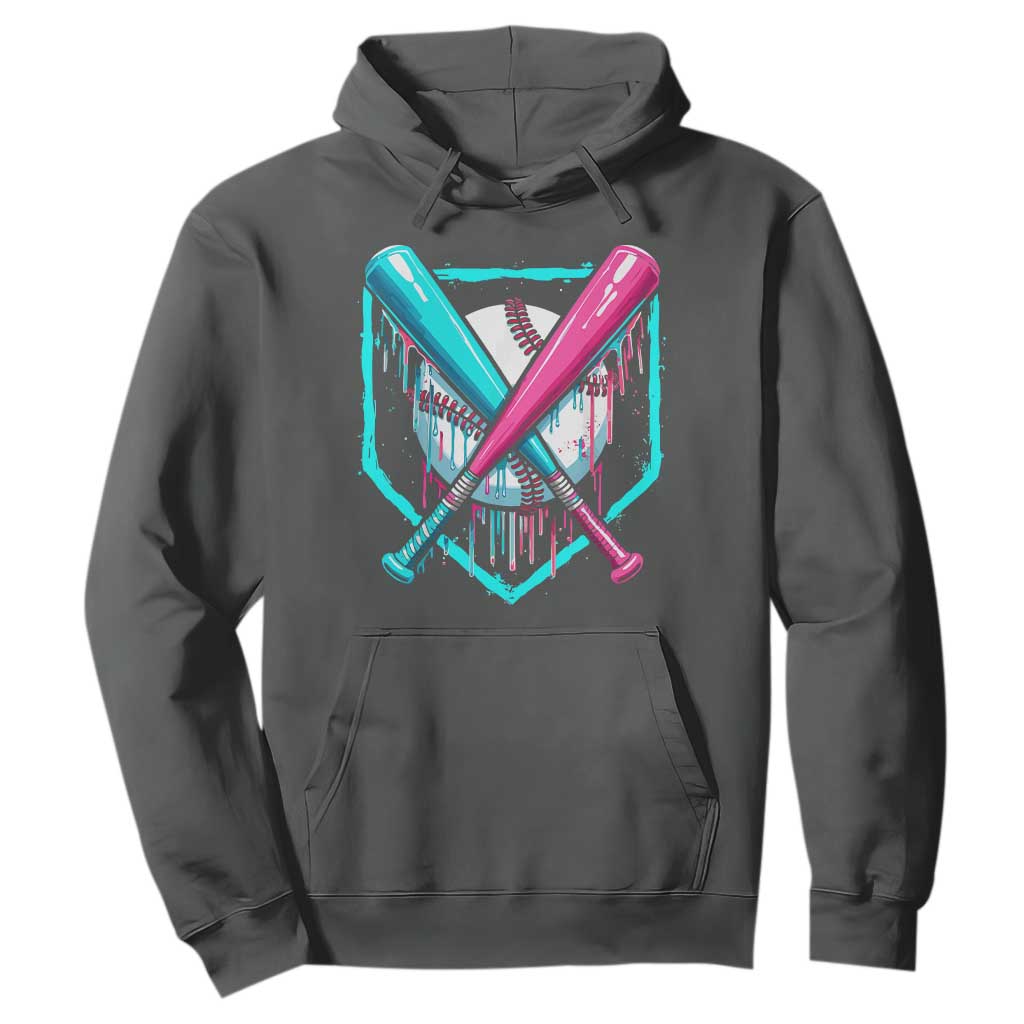 Baseball Drip Hoodie Ice Cream Dripping Youth Boys Baseball Bats TS10 Dark Heather Print Your Wear