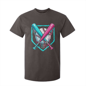 Baseball Drip T Shirt For Kid Ice Cream Dripping Youth Boys Baseball Bats TS10 Dark Chocolate Print Your Wear