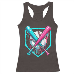Baseball Drip Racerback Tank Top Crossed Bats Melting Ice Cream Style TS10 Dark Chocolate Print Your Wear