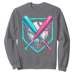 Baseball Drip Sweatshirt Ice Cream Dripping Youth Boys Baseball Bats TS10 Charcoal Print Your Wear