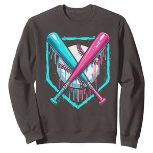 Baseball Drip Sweatshirt Ice Cream Dripping Youth Boys Baseball Bats TS10 Dark Chocolate Print Your Wear