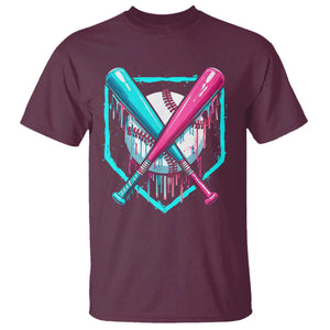 Baseball Drip T Shirt Ice Cream Dripping Youth Boys Baseball Bats TS10 Maroon Print Your Wear