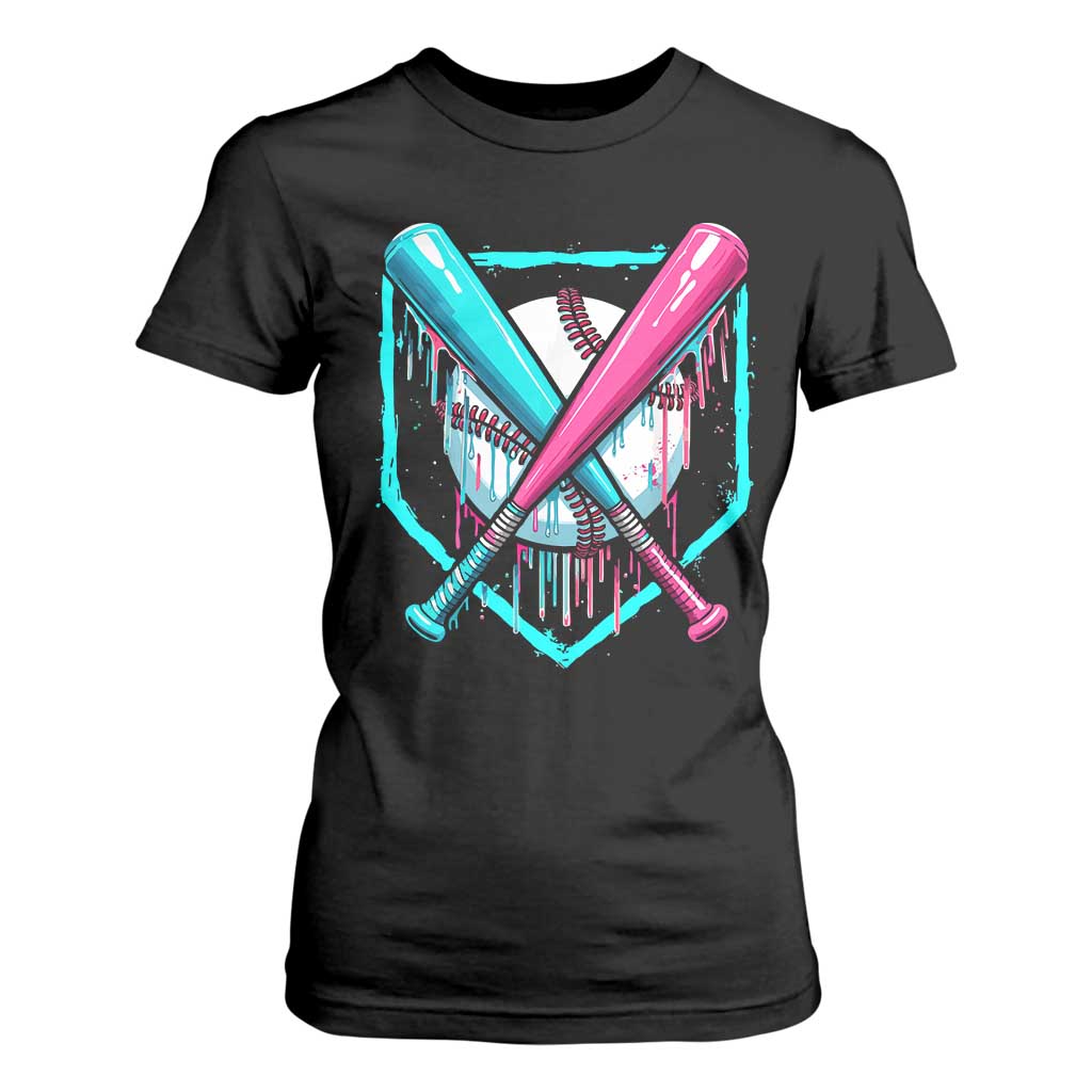 Baseball Drip T Shirt For Women Ice Cream Dripping Youth Boys Baseball Bats TS10 Black Print Your Wear