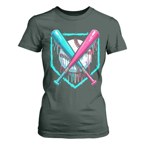 Baseball Drip T Shirt For Women Ice Cream Dripping Youth Boys Baseball Bats TS10 Dark Forest Green Print Your Wear
