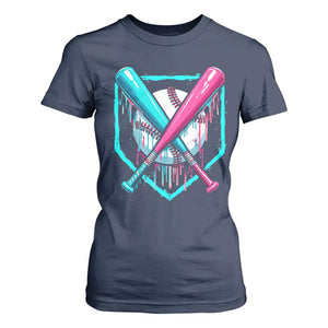 Baseball Drip T Shirt For Women Ice Cream Dripping Youth Boys Baseball Bats TS10 Navy Print Your Wear