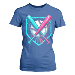 Baseball Drip T Shirt For Women Ice Cream Dripping Youth Boys Baseball Bats TS10 Royal Blue Print Your Wear