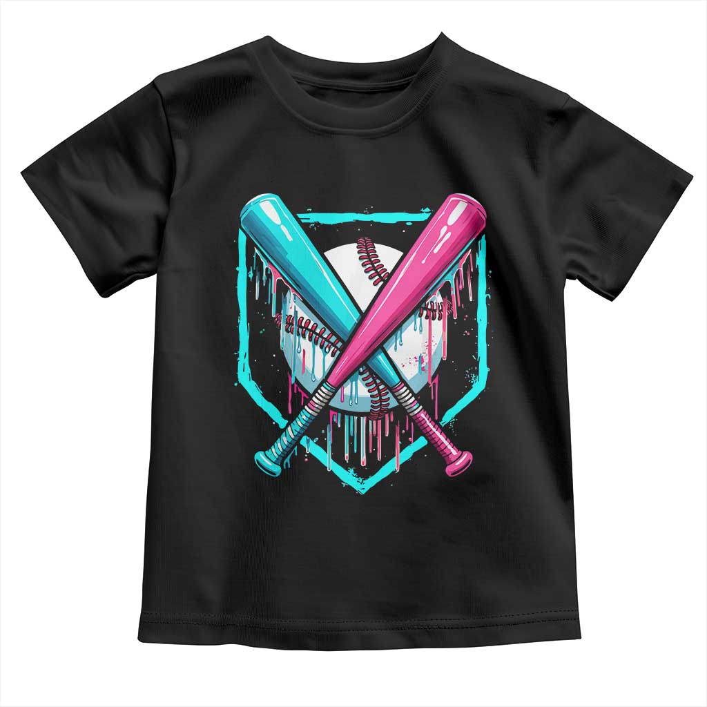 Baseball Drip Toddler T Shirt Ice Cream Dripping Youth Boys Baseball Bats TS10 Black Print Your Wear