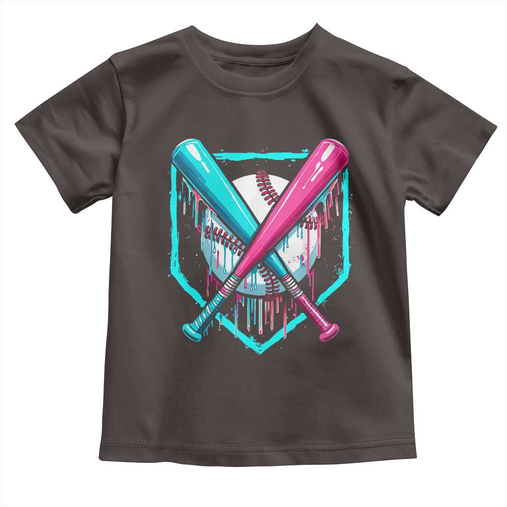 Baseball Drip Toddler T Shirt Ice Cream Dripping Youth Boys Baseball Bats TS10 Dark Chocolate Print Your Wear