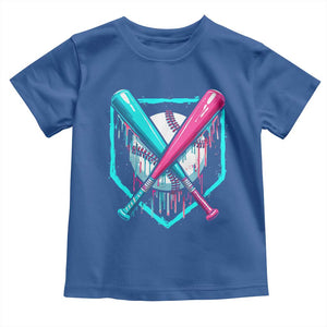 Baseball Drip Toddler T Shirt Ice Cream Dripping Youth Boys Baseball Bats TS10 Royal Blue Print Your Wear