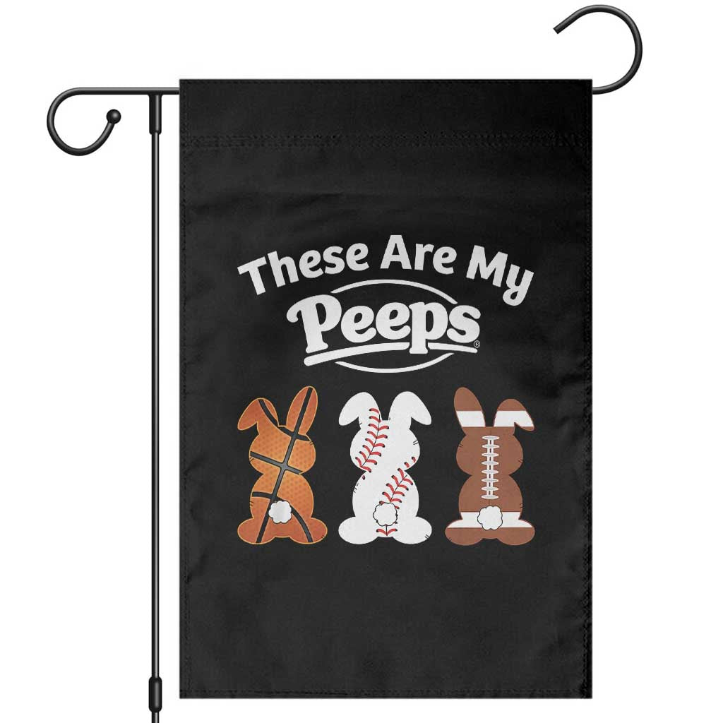 Baseball Basketball Football Easter Garden Flag Cute Bunny Game Day Sports These Are My Peeps TS10 Black Print Your Wear