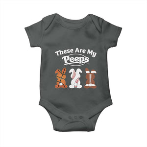 Baseball Basketball Football Easter Baby Onesie Cute Bunny Game Day Sports These Are My Peeps TS10 Dark Heather Print Your Wear