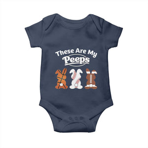 Baseball Basketball Football Easter Baby Onesie Cute Bunny Game Day Sports These Are My Peeps TS10 Navy Print Your Wear