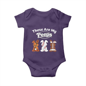 Baseball Basketball Football Easter Baby Onesie Cute Bunny Game Day Sports These Are My Peeps TS10 Purple Print Your Wear