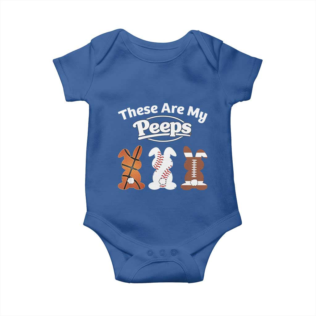 Baseball Basketball Football Easter Baby Onesie Cute Bunny Game Day Sports These Are My Peeps TS10 Royal Blue Print Your Wear