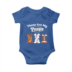 Baseball Basketball Football Easter Baby Onesie Cute Bunny Game Day Sports These Are My Peeps TS10 Royal Blue Print Your Wear
