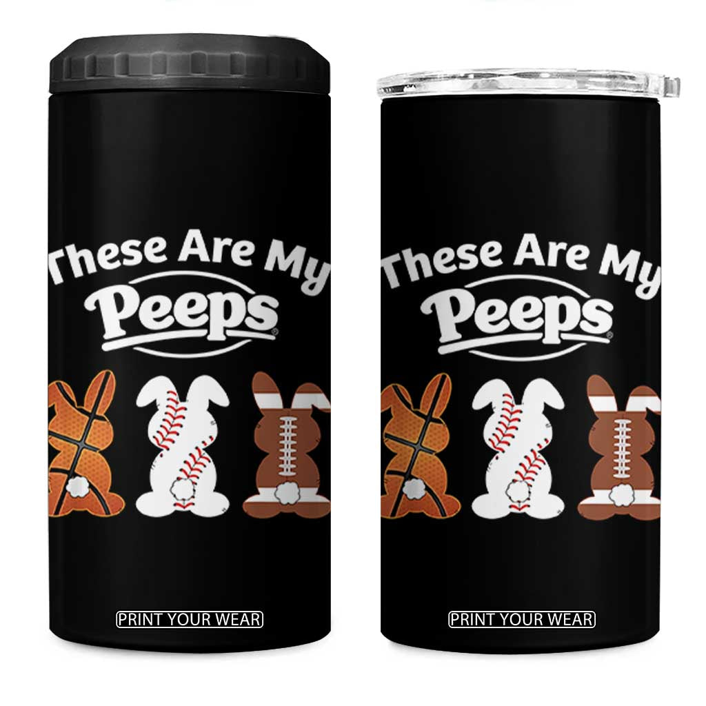 Baseball Basketball Football Easter 4 in 1 Can Cooler Tumbler Cute Bunny Game Day Sports These Are My Peeps TS10 One Size: 16 oz Black Print Your Wear