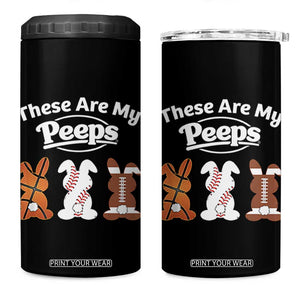 Baseball Basketball Football Easter 4 in 1 Can Cooler Tumbler Cute Bunny Game Day Sports These Are My Peeps TS10 One Size: 16 oz Black Print Your Wear