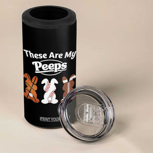 Baseball Basketball Football Easter 4 in 1 Can Cooler Tumbler Cute Bunny Game Day Sports These Are My Peeps TS10 Print Your Wear