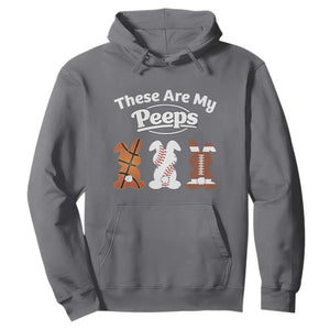 Baseball Basketball Football Easter Hoodie Cute Bunny Game Day Sports These Are My Peeps TS10 Charcoal Print Your Wear