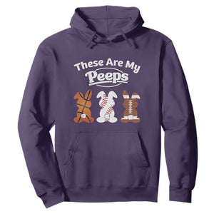 Baseball Basketball Football Easter Hoodie Cute Bunny Game Day Sports These Are My Peeps TS10 Purple Print Your Wear