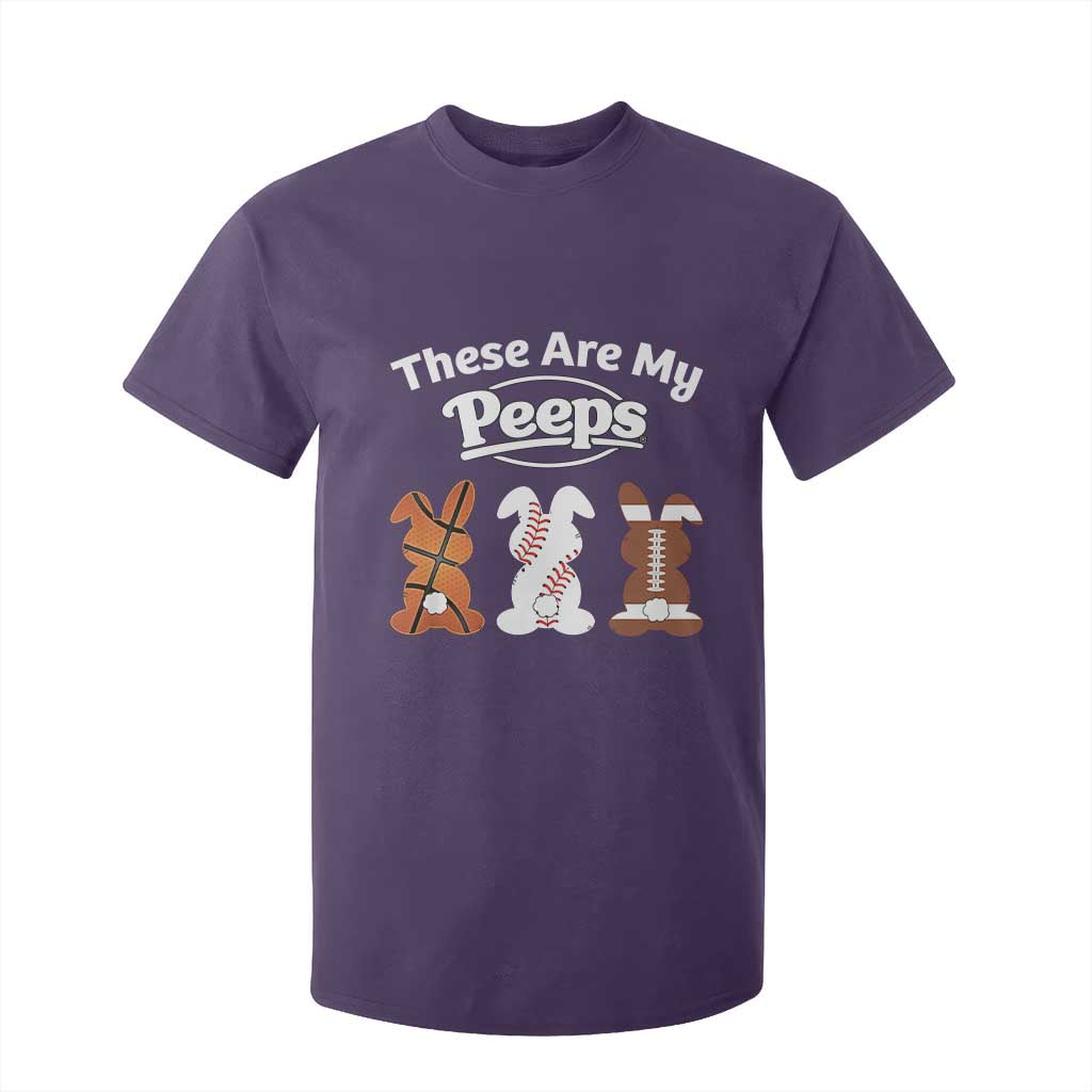 Baseball Basketball Football Easter T Shirt For Kid Cute Bunny Game Day Sports These Are My Peeps TS10 Purple Print Your Wear