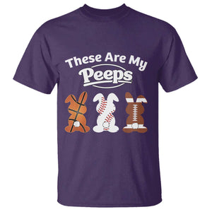Baseball Basketball Football Easter T Shirt Cute Bunny Game Day Sports These Are My Peeps TS10 Purple Print Your Wear