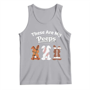 Baseball Basketball Football Easter Tank Top Cute Bunny Game Day Sports These Are My Peeps TS10 Athletic Heather Print Your Wear