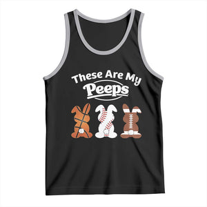 Baseball Basketball Football Easter Tank Top Cute Bunny Game Day Sports These Are My Peeps TS10 Black Athletic Heather Print Your Wear