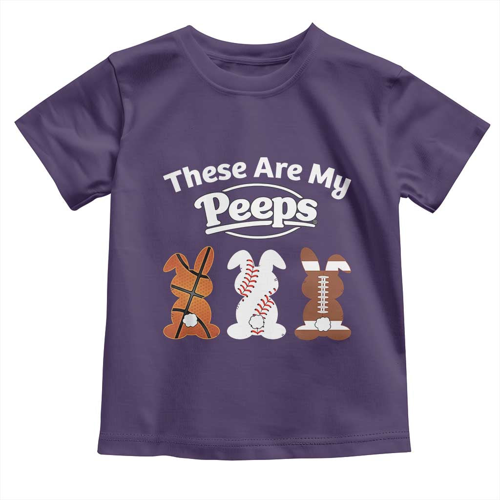 Baseball Basketball Football Easter Toddler T Shirt Cute Bunny Game Day Sports These Are My Peeps TS10 Purple Print Your Wear