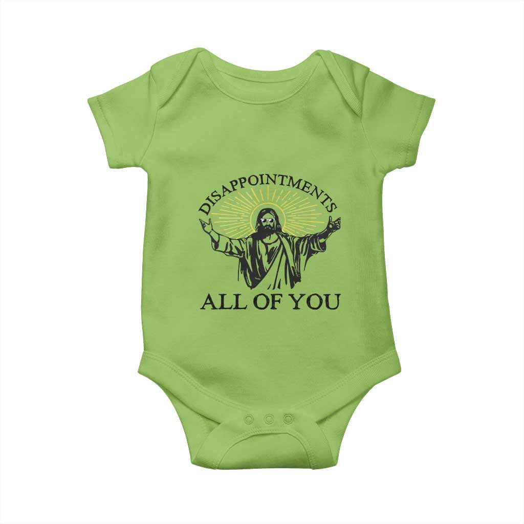 Retro Jesus Meme Baby Onesie Disappointments All Of You TS10 Lime Print Your Wear