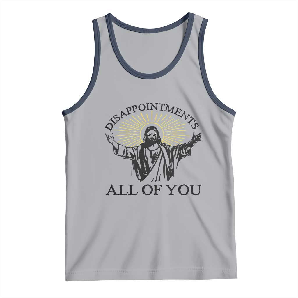 Retro Jesus Meme Tank Top Disappointments All Of You TS10 Athletic Heather Navy Print Your Wear