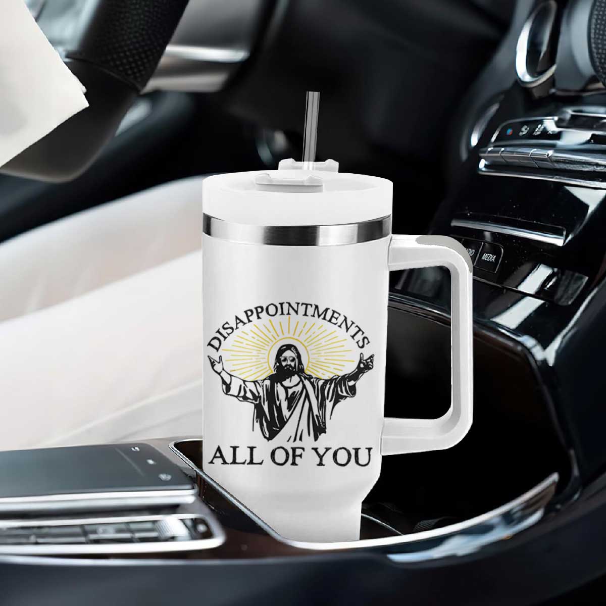 Retro Jesus Meme Tumbler With Handle Disappointments All Of You TS10 Print Your Wear