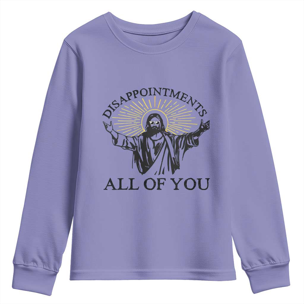Retro Jesus Meme Youth Sweatshirt Disappointments All Of You TS10 Violet Print Your Wear