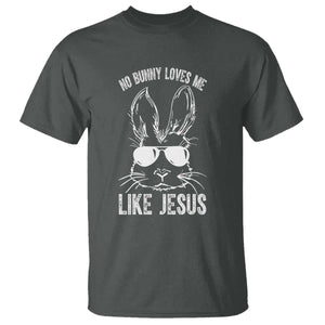 Funny Christian Easter T Shirt No Bunny Loves Me Like Jesus Retro Bunny TS10 Dark Heather Print Your Wear