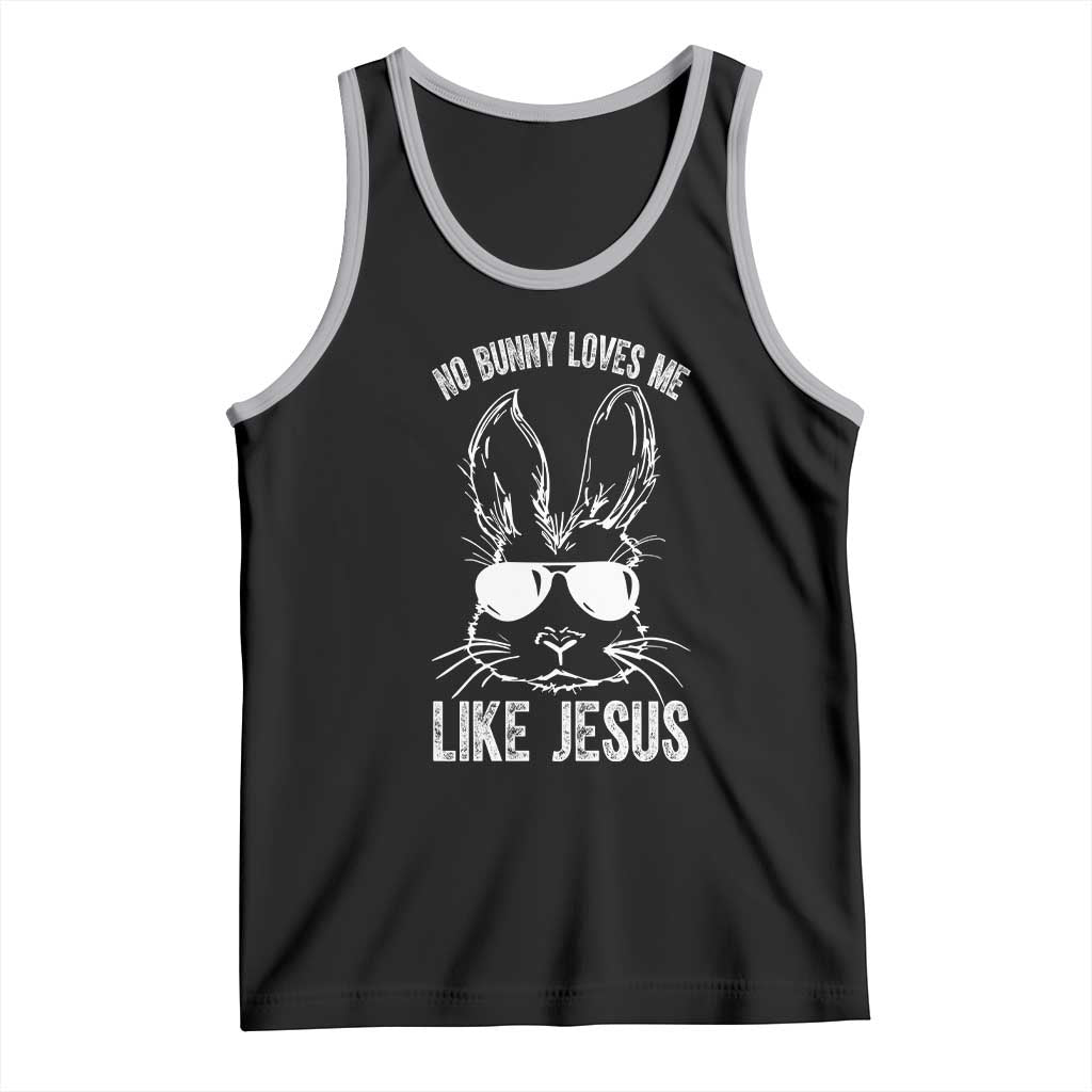 Funny Christian Easter Tank Top No Bunny Loves Me Like Jesus Retro Bunny TS10 Black Athletic Heather Print Your Wear