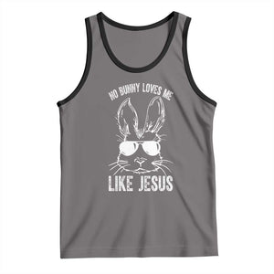 Funny Christian Easter Tank Top No Bunny Loves Me Like Jesus Retro Bunny TS10 Deep Heather Black Print Your Wear