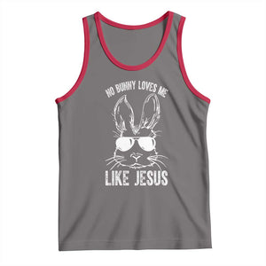Funny Christian Easter Tank Top No Bunny Loves Me Like Jesus Retro Bunny TS10 Deep Heather Red Print Your Wear