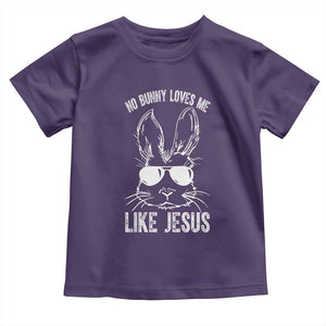 Funny Christian Easter Toddler T Shirt No Bunny Loves Me Like Jesus Retro Bunny TS10 Purple Print Your Wear
