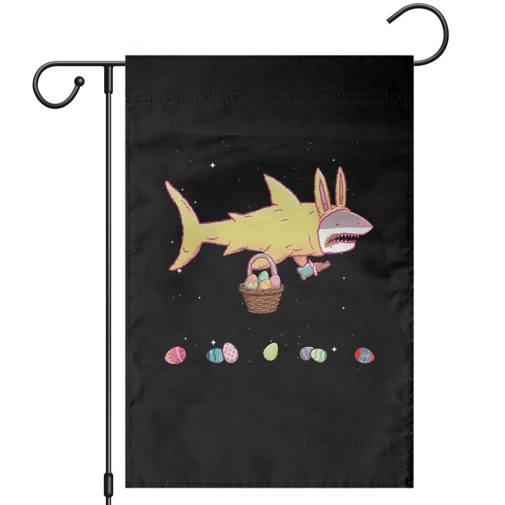 Funny Shark Easter Garden Flag Cute Bunny Ears Eggs Hunting Teens Boys Kids TS10 Black Print Your Wear