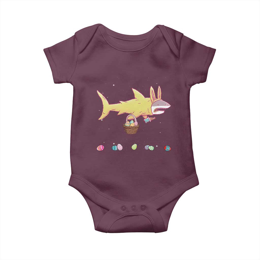 Funny Shark Easter Baby Onesie Cute Bunny Ears Eggs Hunting Teens Boys Kids TS10 Maroon Print Your Wear