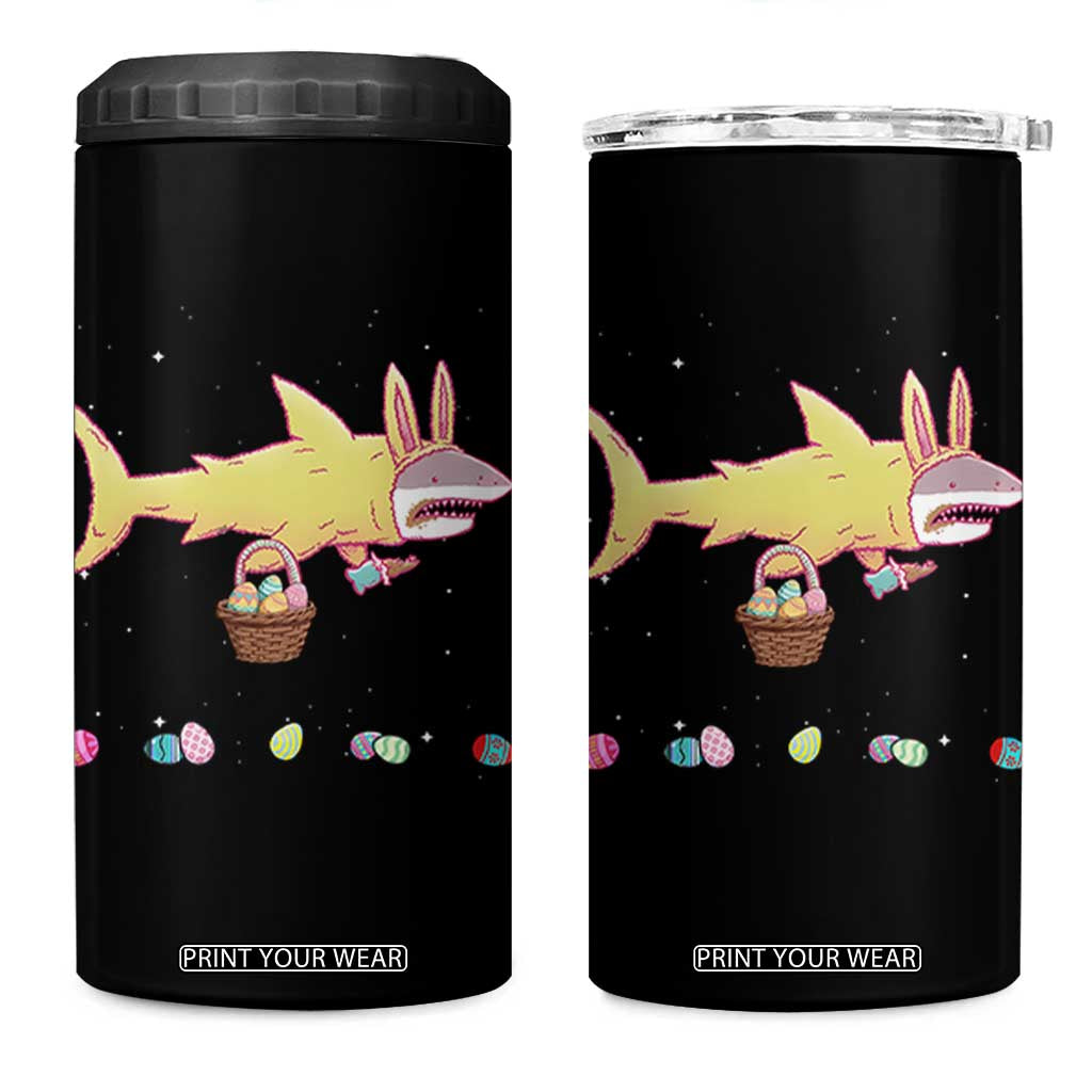 Funny Shark Easter 4 in 1 Can Cooler Tumbler Cute Bunny Ears Eggs Hunting Teens Boys Kids TS10 One Size: 16 oz Black Print Your Wear