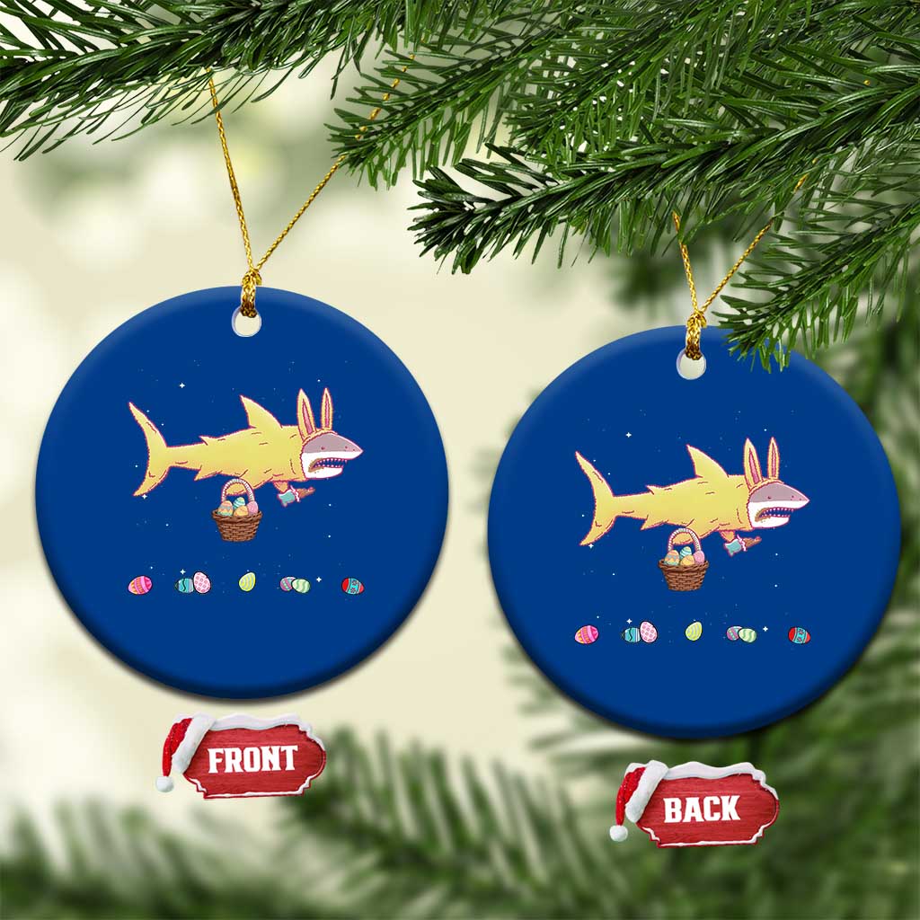 Funny Shark Easter Ceramic Ornament Cute Bunny Ears Eggs Hunting Teens Boys Kids TS10 1pc Blue Print Your Wear