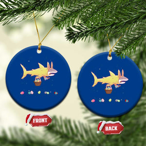 Funny Shark Easter Ceramic Ornament Cute Bunny Ears Eggs Hunting Teens Boys Kids TS10 1pc Blue Print Your Wear