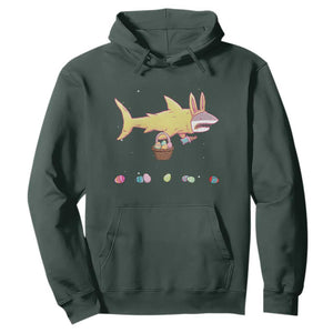 Funny Shark Easter Hoodie Cute Bunny Ears Eggs Hunting Teens Boys Kids TS10 Dark Forest Green Print Your Wear