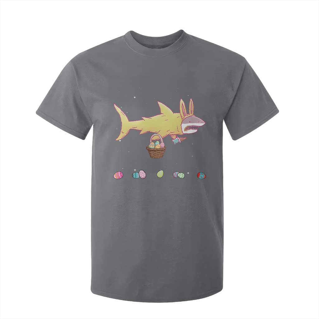 Funny Shark Easter T Shirt For Kid Cute Bunny Ears Eggs Hunting Teens Boys Kids TS10 Charcoal Print Your Wear